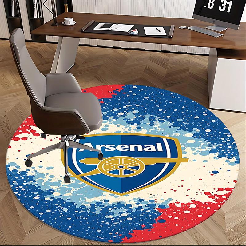 Arsenal,Crest Chair mat Round Rug Office carpet, Machine Washable, Non slip, Suitable for Living Rooms, Bedrooms
