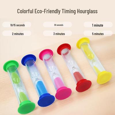 Hourglass Timer Set: Durable Creative Quicksand Toy for Kids with Toothbrush Accessories.