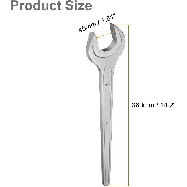 HARFINGTON Single Open Ended Spanner Wrench, 46mm, Thicken CR-V Steel Open End Wrench Tool for for Automotive Repair and Furniture Assembly, Grey