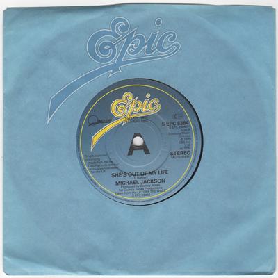 Δίσκος 7 ιντσών MICHAEL JACKSON - She's Out Of My Life SEPC8384PROMO Epic 1980 Ηνωμένο Βασίλειο Soul/Funk Μεταχειρισμένος