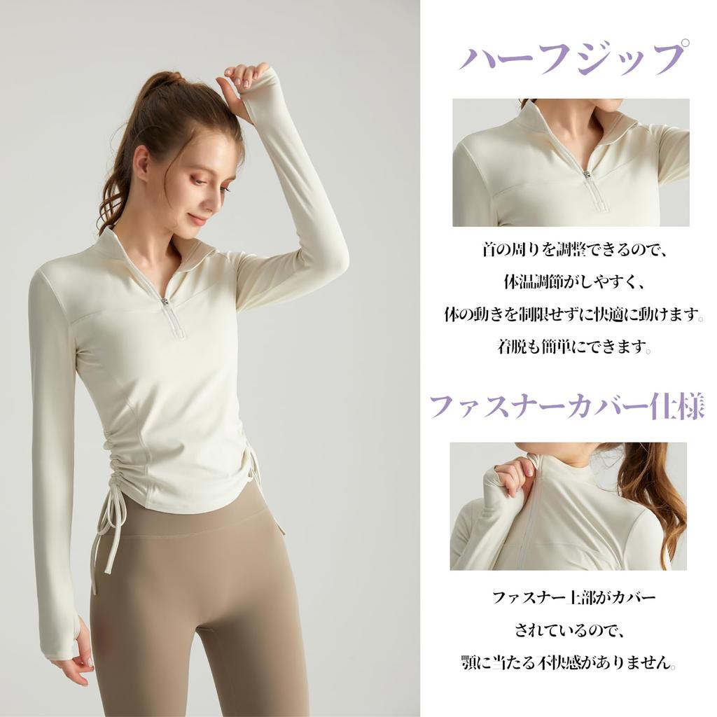 Solcy Sportswear and Yoga Long Sleeve with High Half and Thumb and Perfect for and Size Black Women's Top, T-Shirt Neck, Zipper, Holes,