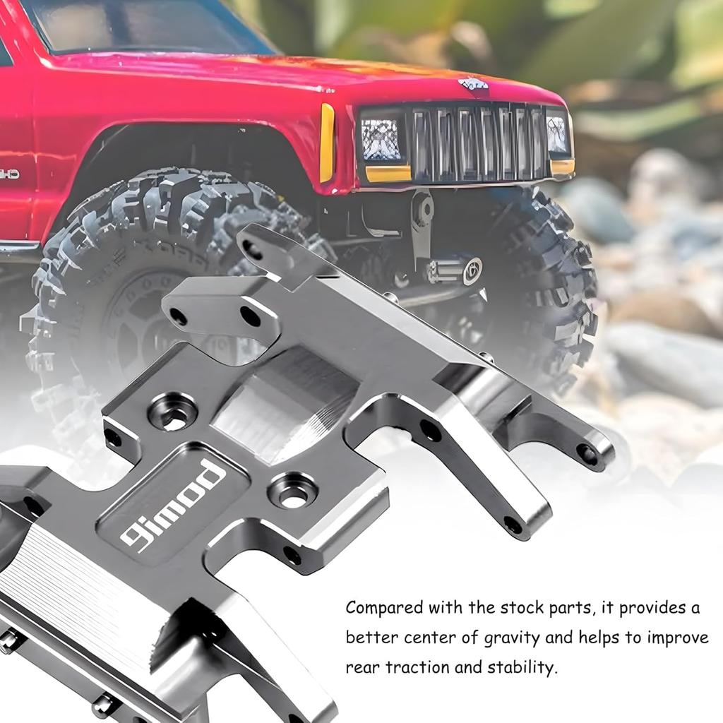 RC Skid Plate for SCX24 Bronco Gladiator Deadbolt C10 Upgrades Parts 1/24 RC Crawler, Aluminum Chassis Transmissions Center Gearbox Protective Plate