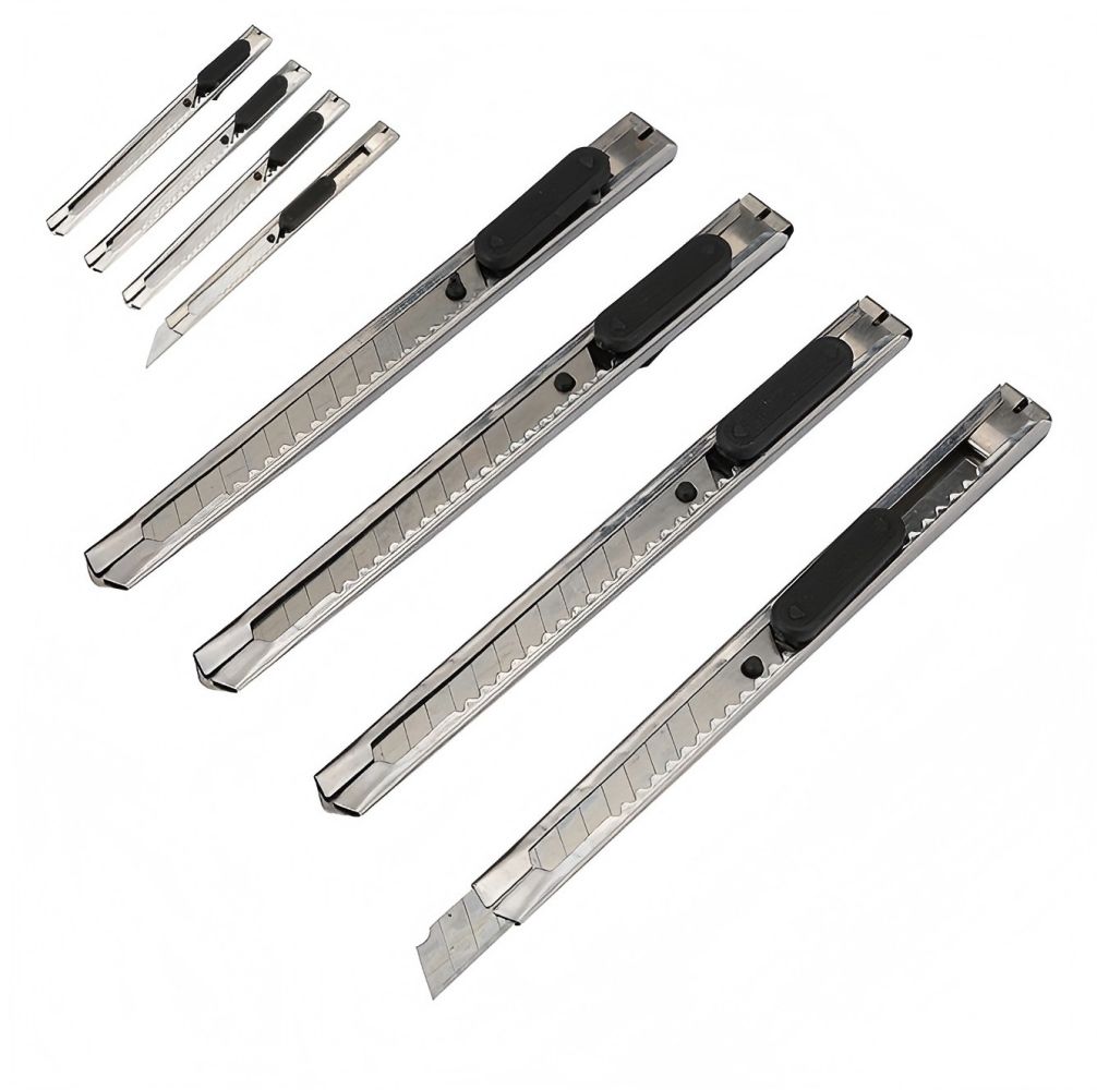 10 Stück Edelstahl Tragbares Universalmesser Einziehbares Universalmesser Hobbymesser Kartonschneider Perfekt zum Schneiden zu Hause