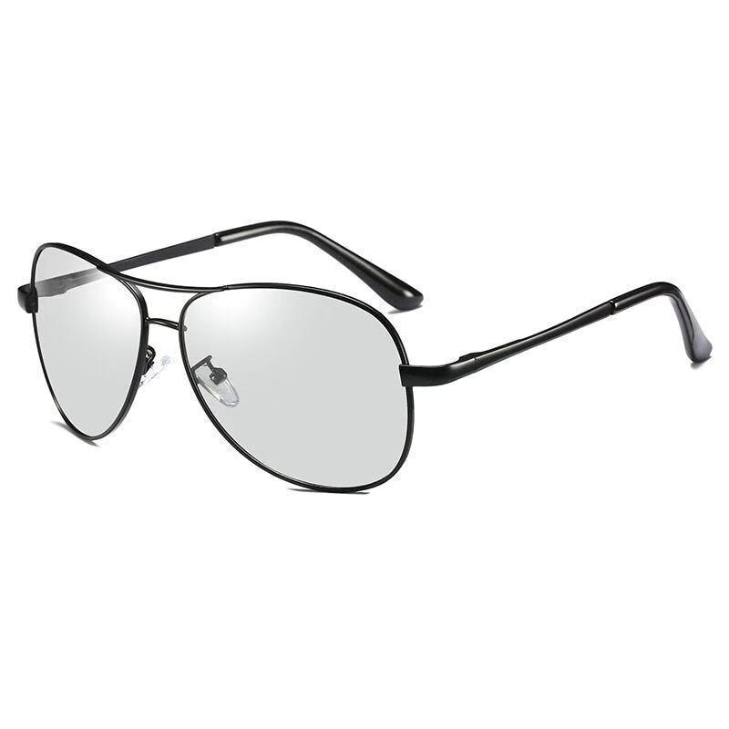 Men's Polarized Vintage Sunglasses with Photochromic Lenses and Spring Legs for Driving