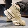 Novas Botas de Segurança com Botão Rotativo à Prova d'Água Tênis de Trabalho Masculinos Indestrutíveis à Prova de Perfuração Sapatos de Proteção com Biqueira de Aço