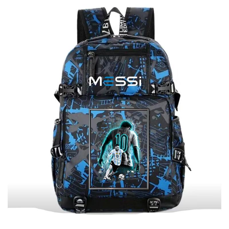 2023 football star Mbappe USB large capacity youth student schoolbag men and women leisure travel shoulder back