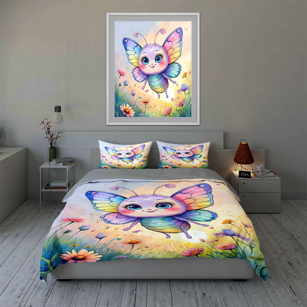 Colorful butterfly design. Bedding Duvet cover sets Duvet covers Pillowcases gifts (1 * Duvet Cover 2 * Pillowcases, without duvet insert)