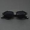 HBK Double Bridge Sunglasses - Round Frame Face Slimming Design - K-Style Vintage Unisex OEM