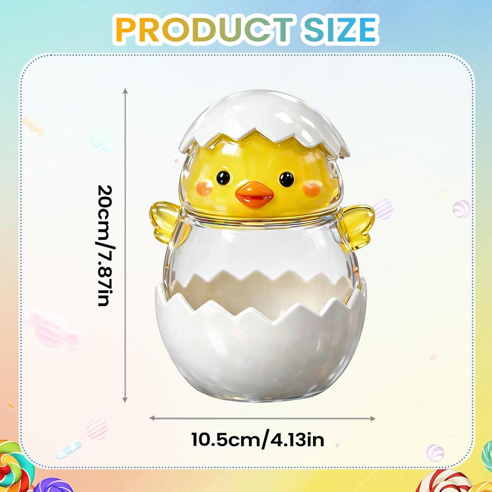 

Candy Jars Clear Airtight Chick Eggs Shape Containers Glass Storage Jars for Spring Holiday Centerpiece Party Pantry Family жёлтый