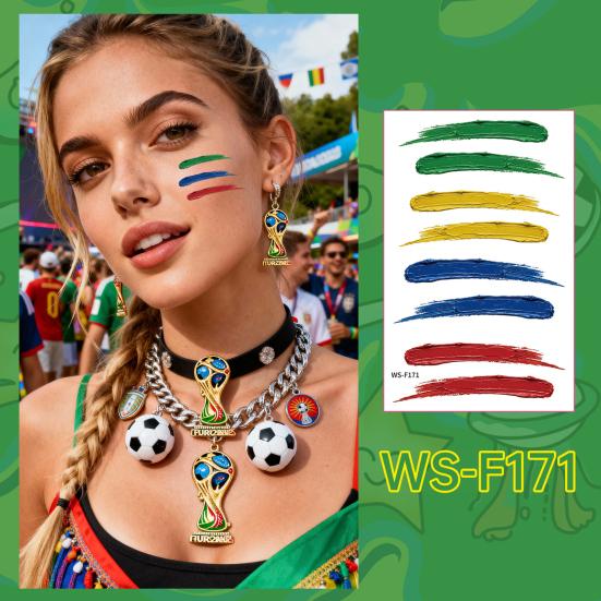 Wasserdichte Tattoo-Aufkleber Schweißfeste Temporäre Tattoos für Club-Events Partys Fußballfans Make-up Gesichtskleber