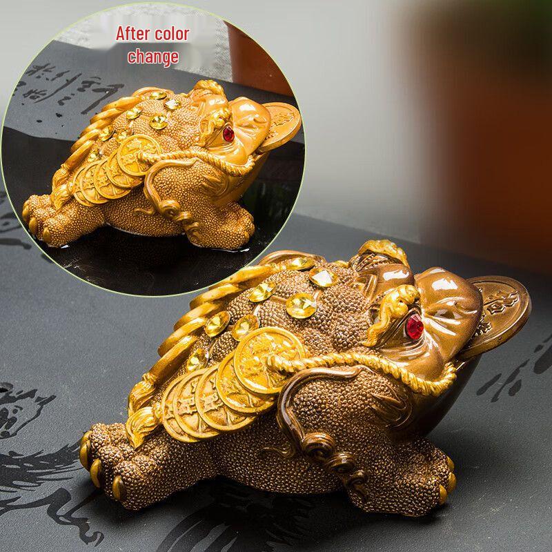 Temperature-Sensitive Color-Changing Golden Toad Tea Pet