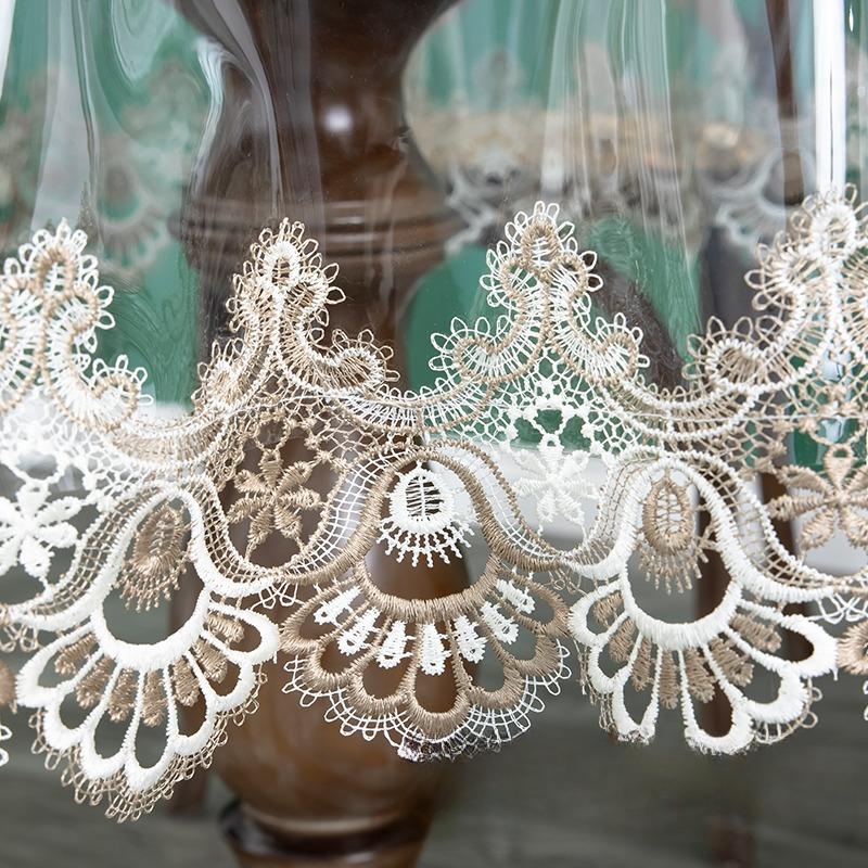 Transparent PVC Tablecloth with White Lace Tablecloth Set Round Table Cover Waterproof Oil Proof Glass Non Wash Crystal Board PVC Dining Tablecloth