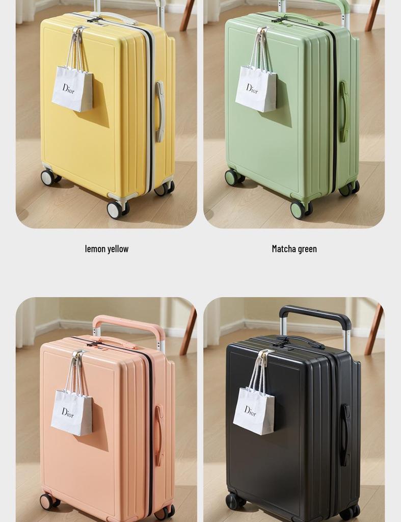 20-Inch Lightweight Carry-On Suitcase with Wide Handle & Silent Wheels, Combination Lock, Unisex Travel Companion