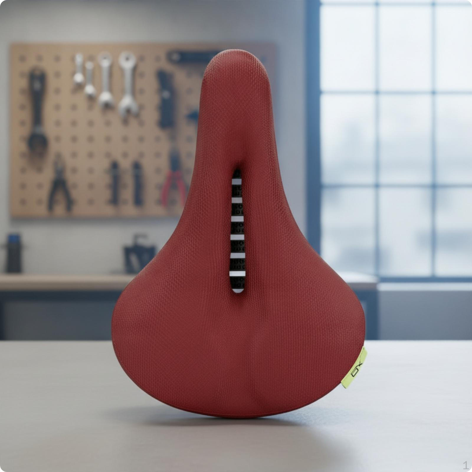 Ergonomic Cycle Saddle Textured Teardrop Bike Aerodynamic Padded Seat Red