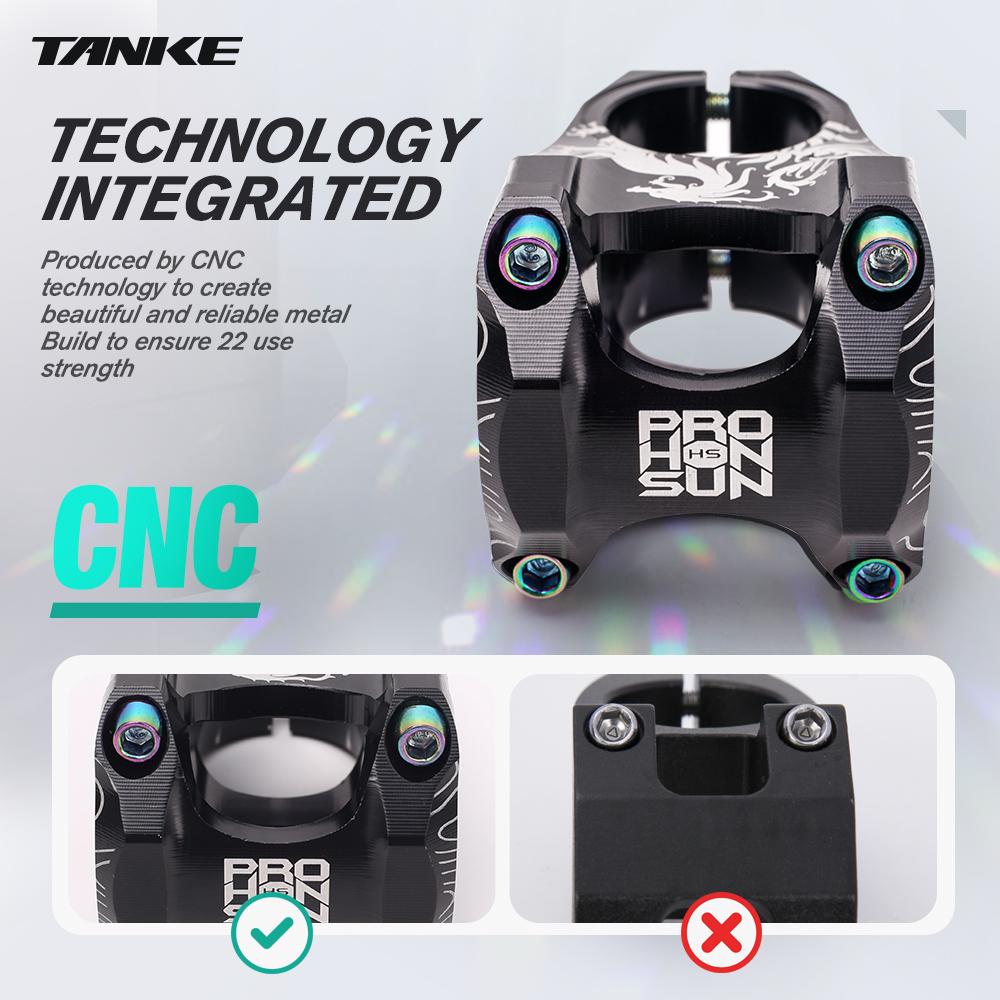 TANKE MTB Mountain Bike Stem Aluminum Alloy Ultralight High Strength Short 31.8×28.6MM Bicycle CNC Stem DH/AM/XC Parts Table 565