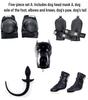 Dog Muzzle Set: K9 Slave Training Suit with Paws and Knee Pads for Male Training.