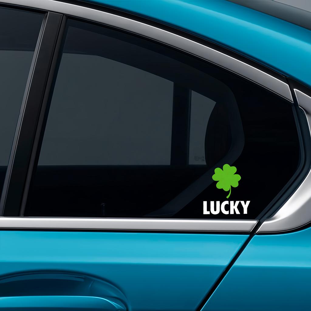 2 lucky style car badge stickers, suitable for all car decoration accessories