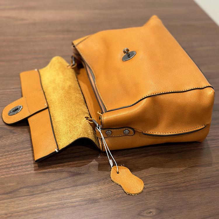 Johnature Handmade Retro Genuine Leather Women's Bag Versatile Soft Cowhide Solid Color Shoulder Crossbody Bags