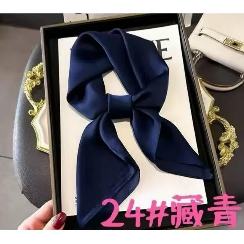 Foulard Quadrato 70cm in Raso Imitazione Seta Tinta Unita Donna Elegante Semplice Versatile per Collo Fascia Decorativa