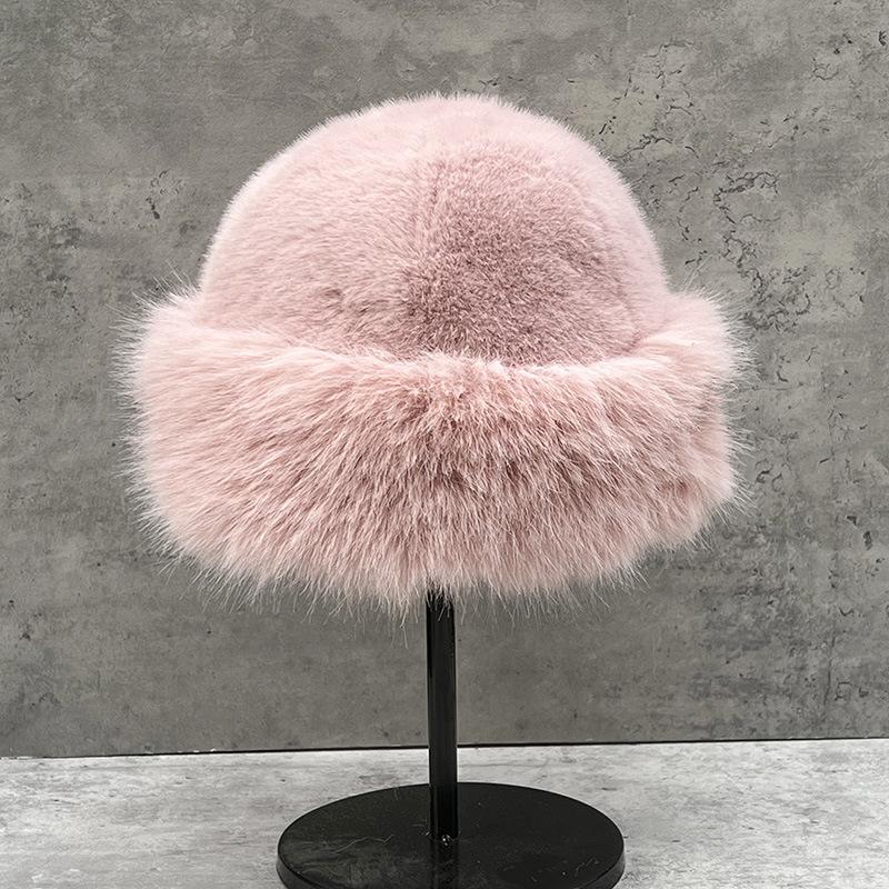Plush Landlord Hat Women'S Cold And Warm Hat Northeast Basin Hat Ear Protector Hat Shows The Tide Of Small Bucket Hat
