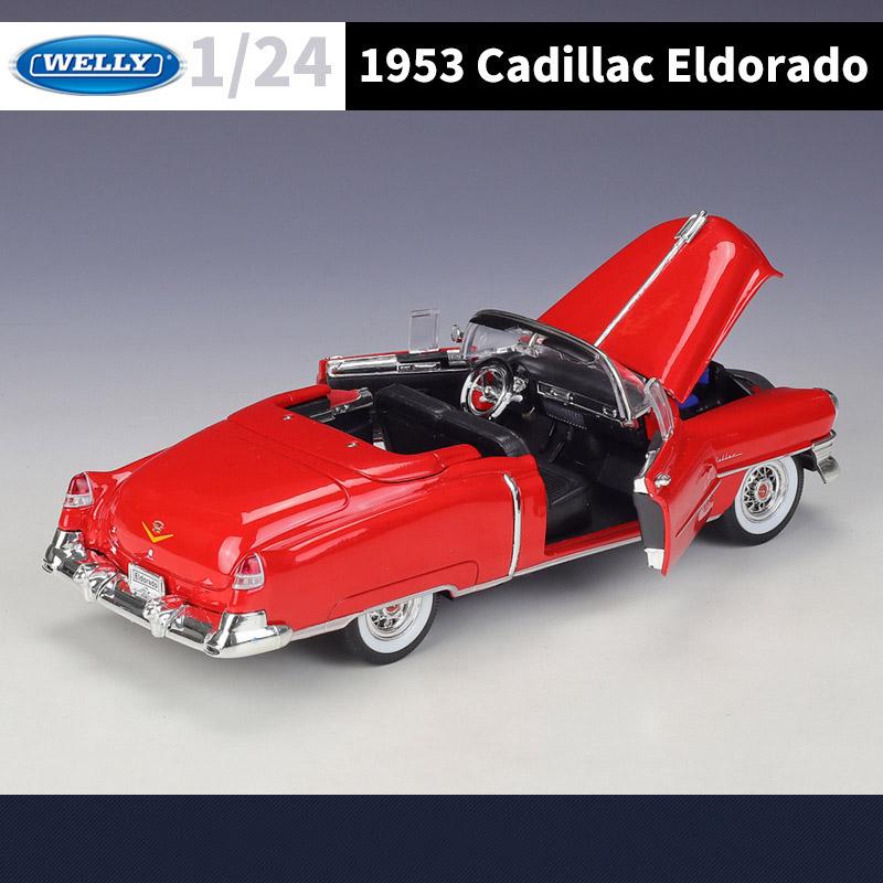 Welly 1/24 1953 Cadillac Eldorado Alloy Miniature Car Model Diecast Metal Scale Model Car Diecast Metal Static Collection Childr