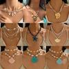 Bohemian Shell Pendant Ocean Wind Starfish Beaded Rope Chain Women's Personality Design Jewelry Necklace