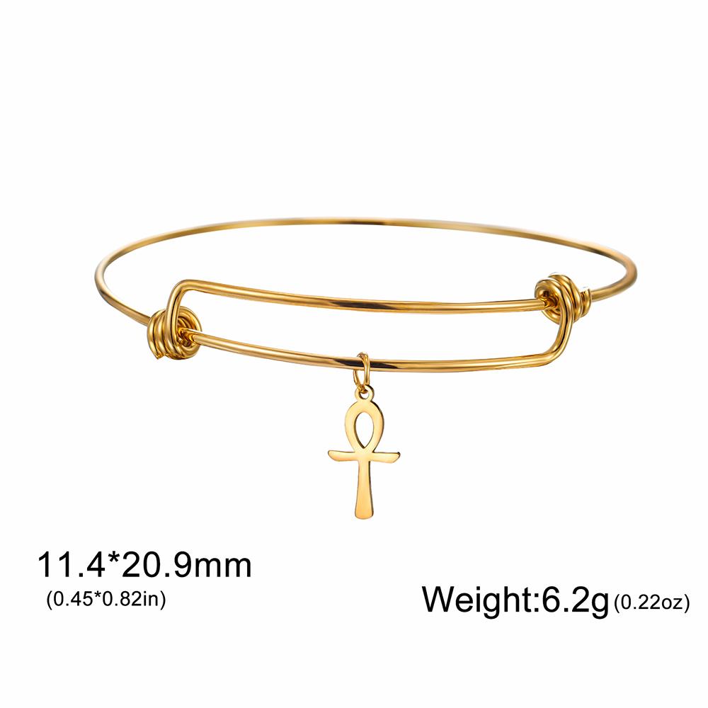 Dawapara Ankh Kreuz Auge des Horus Armband Verstellbar Antiker Ägyptischer Anhänger Schutz Amulett Edelstahl Schmuck