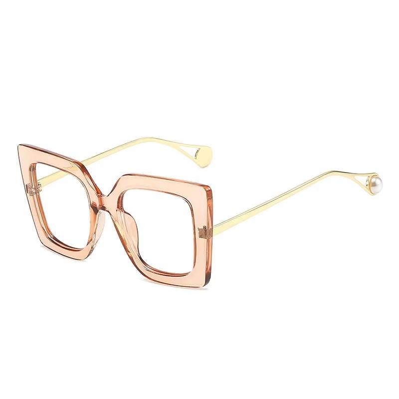 New Fashionable Oversized Square Eyeglass Frame, Exquisite Frame, Anti-blue Light 1916 коричневый