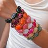 Böhmisches Unregelmäßiges Breites Armband Ovaler Retro Handring Kreatives Acryl-Armreif Damen