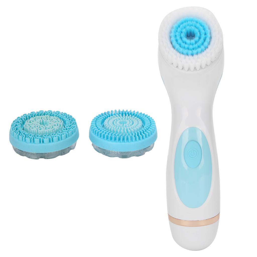 USB Charging Electric Facial Cleansing Brush Waterproof Silicone Face Pore Cleaner (Blue)