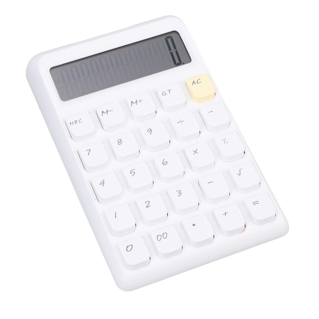 Solar Calculator 12 Digits Large Display Responsive Mechanical Buttons Cute Basic Standard Calculator for   Study