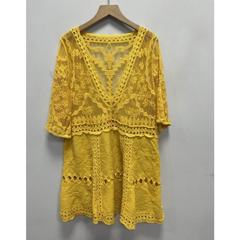 Blusa de praia sexy decote V vazado blusa de biquíni roupa de banho protetor solar