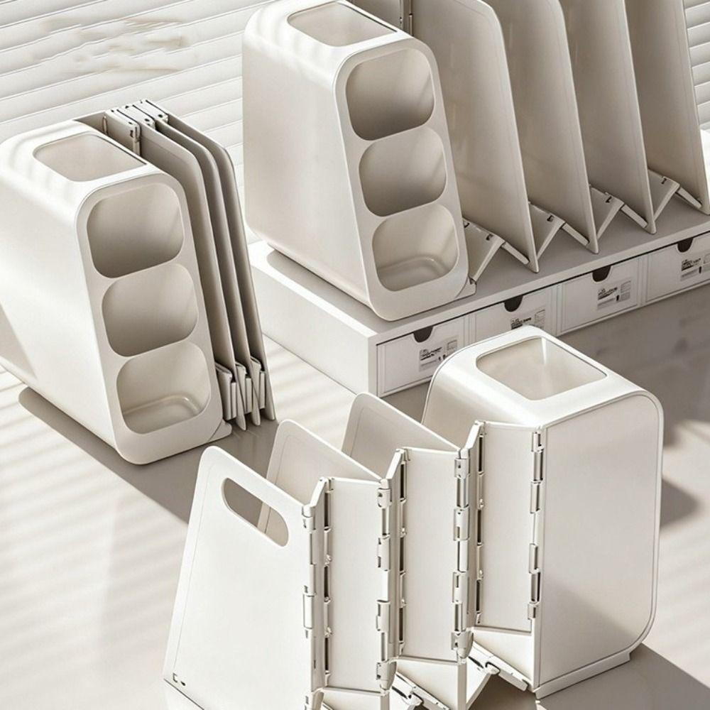 Foldable Student Book Shelf Multi Compartments File Holder Desktop Storage Box Dorm Room