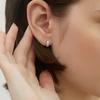 Lunne Silver 925 Triple Square Stone One-Touch Earrings #Lse87