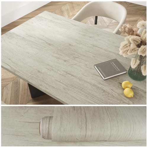 VEELIKE Wood Grain Wallpaper Stickers, Wood Grain Remake Sheet, Embossed Light Brown Wood Grain Cutting Sheet, Beige Wood Grain Sheet, Thick, Wide 40c