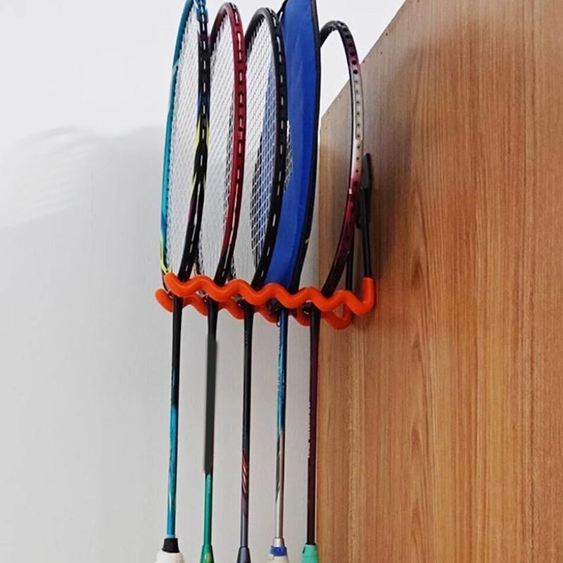 Wall Mounted Racket Holder Tennis Racket Holder Badminton Racket Holder Wall Wave Hook Storage Holds Multiple Racquets Rack