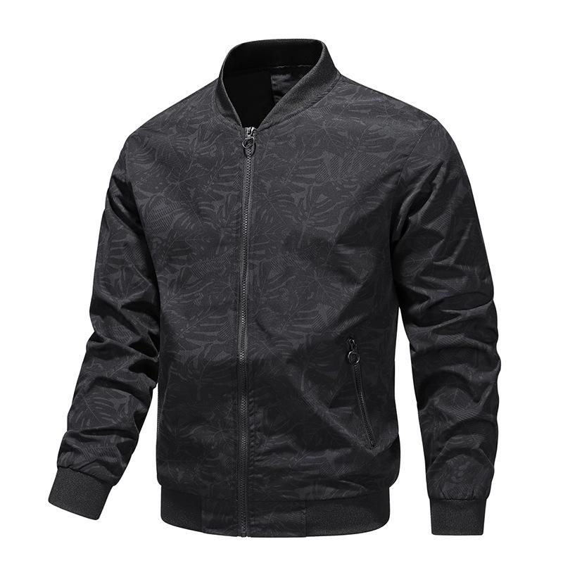 Baseball Collar Jacket Men's Simple Casual Youth Jacket Zipper Pocket Boy Cool Camouflage