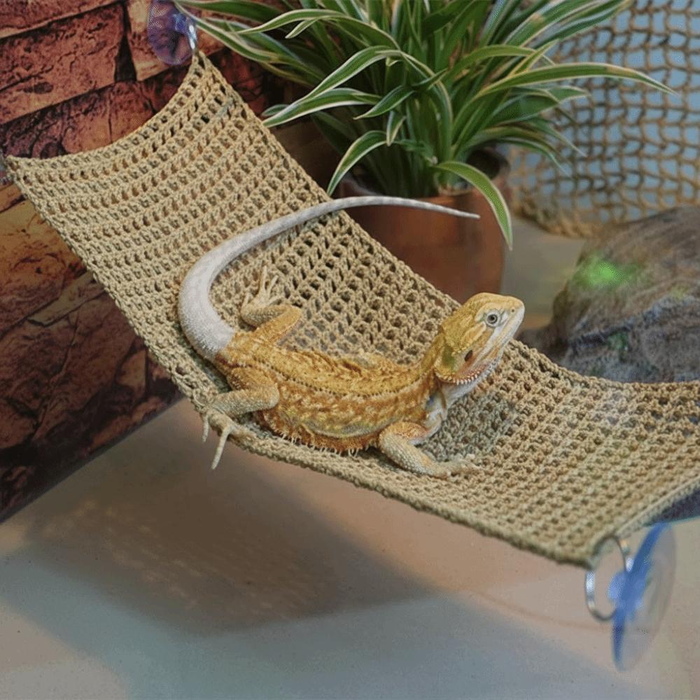 Suction Cup Lizard Hammock Hanging Reptile Mesh Hammock Pet Bed Swing  Pet Resting