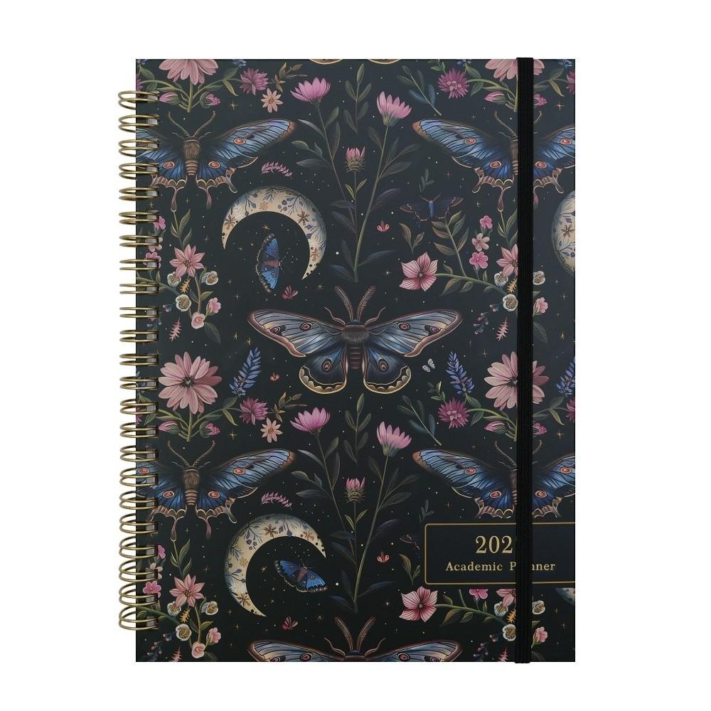 Paper Made 1117 Weekly Planner Solid Color Twin Wire Binding Floral Spiral Notebook Flexible Cover Tab Divided A1 Agenda Book