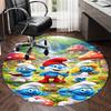 The Smurfs Printed Round Rug Carpet Chair Rug Area Rug Entryway Doormats,for Office Chair Living Room Bedroom Kitchen Room.