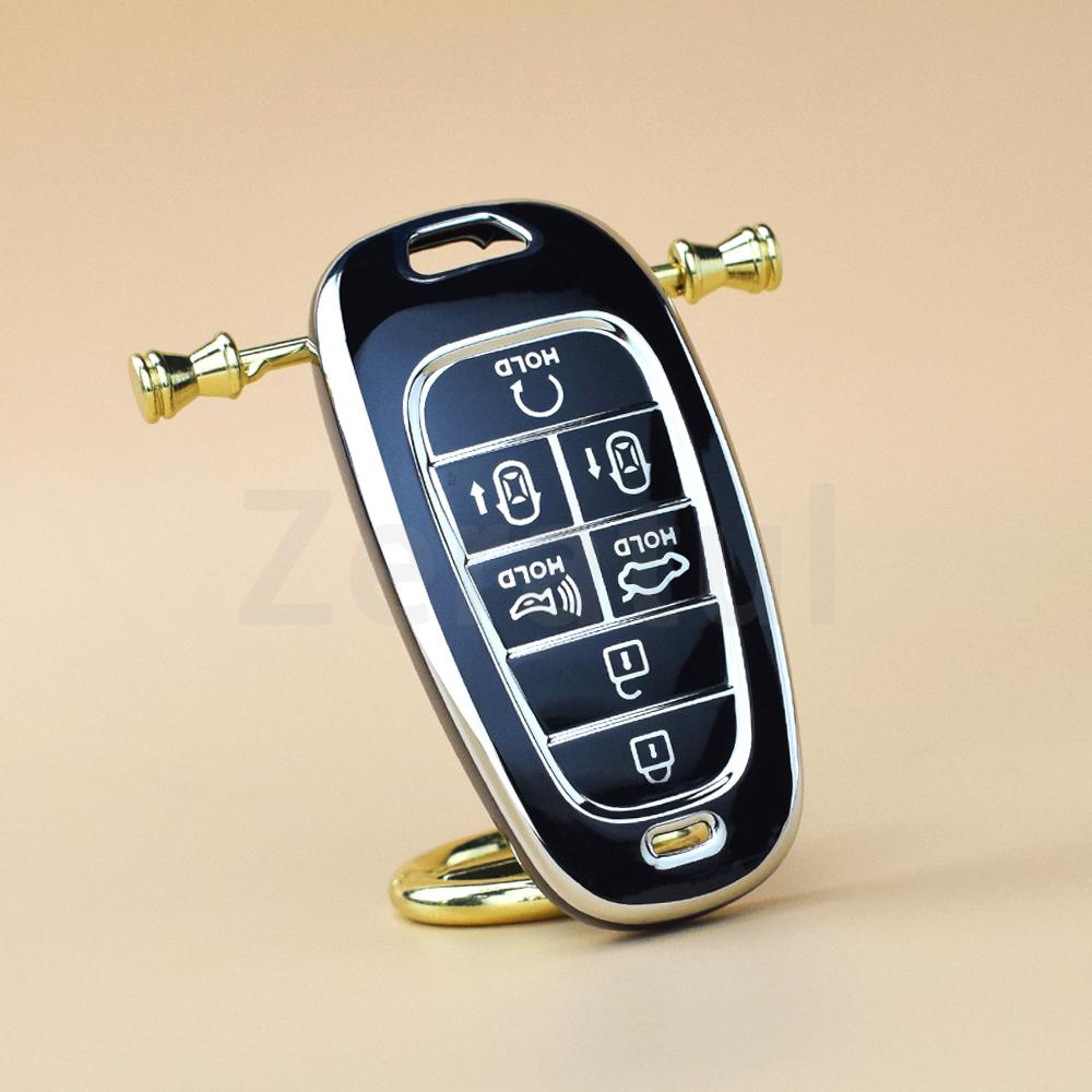 

7 Buttons Tpu Car Key Case Cover For Hyundai Tucson Sonata Grandeur Santa Fe Solaris Sonata Sel Ioniq 5 Nexo Nx4