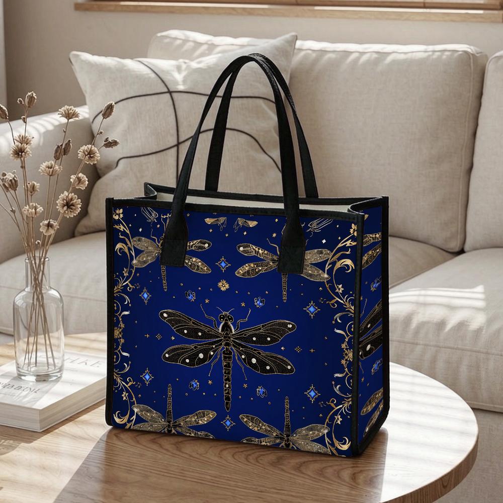 Elegant Dragonfly Pattern Tote Bag for Daily Use
