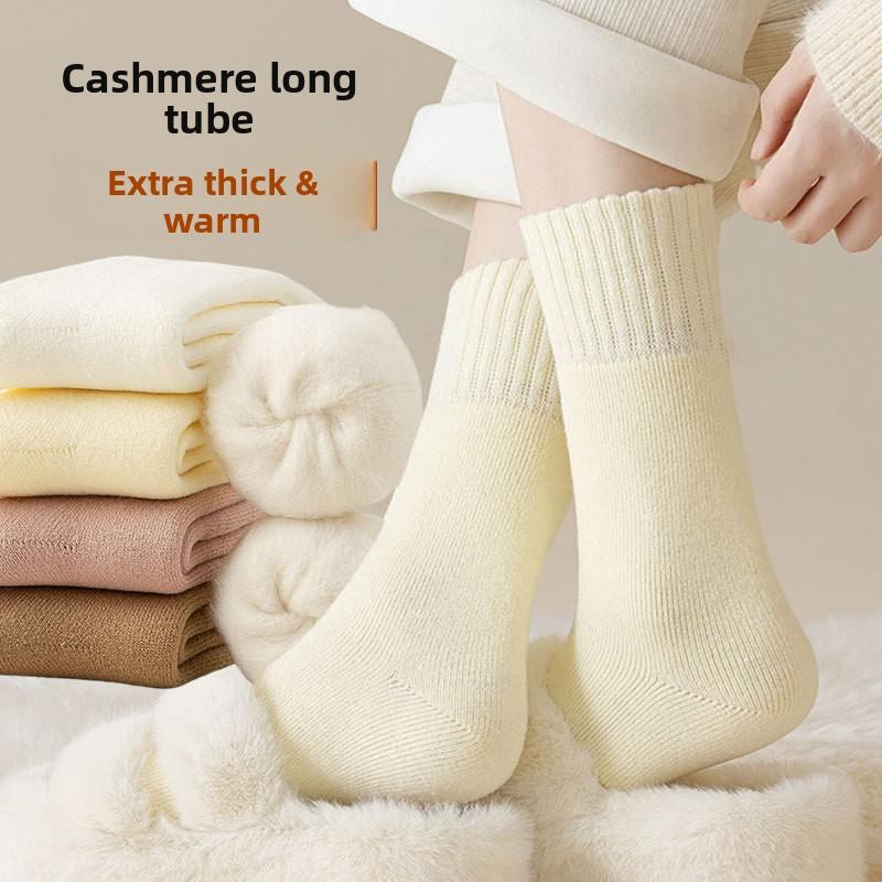 Cashmere Long Thick Socks for Women To Keep Warm and Protect Against The Cold In Winter. They Are Thick and Fluffy, Loose Sleeping Socks