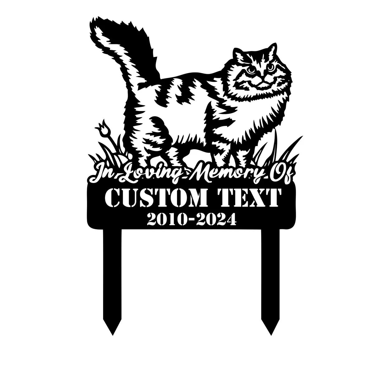 

Custom Cat Memorial Garden Stake Metal Sign Personalized Pet Grave Marker Outdoor Yard Plaque