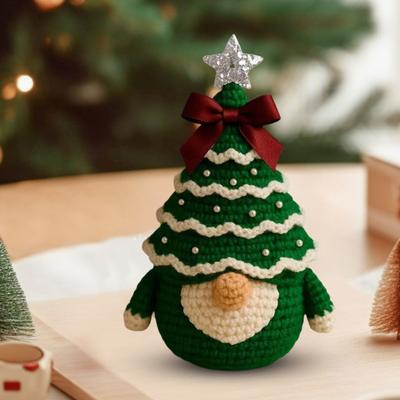Kendin Yap Tığ İşi Noel Ağacı Cüce Kiti Yeni Başlayan Dostu El Yapımı Yılbaşı Ağacı Cüce El Sanatları Kiti Örgü Tatil Dekorasyonu