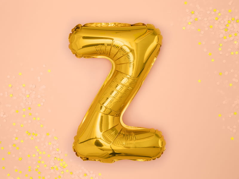Balon Foliowy Litera "Z" Złoty 35 Cm