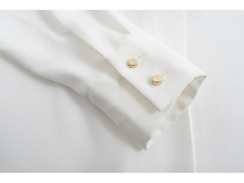 2025 Spring Korean V-Neck Long Sleeve Chiffon Shirt: Versatile & Slimming Women's Top