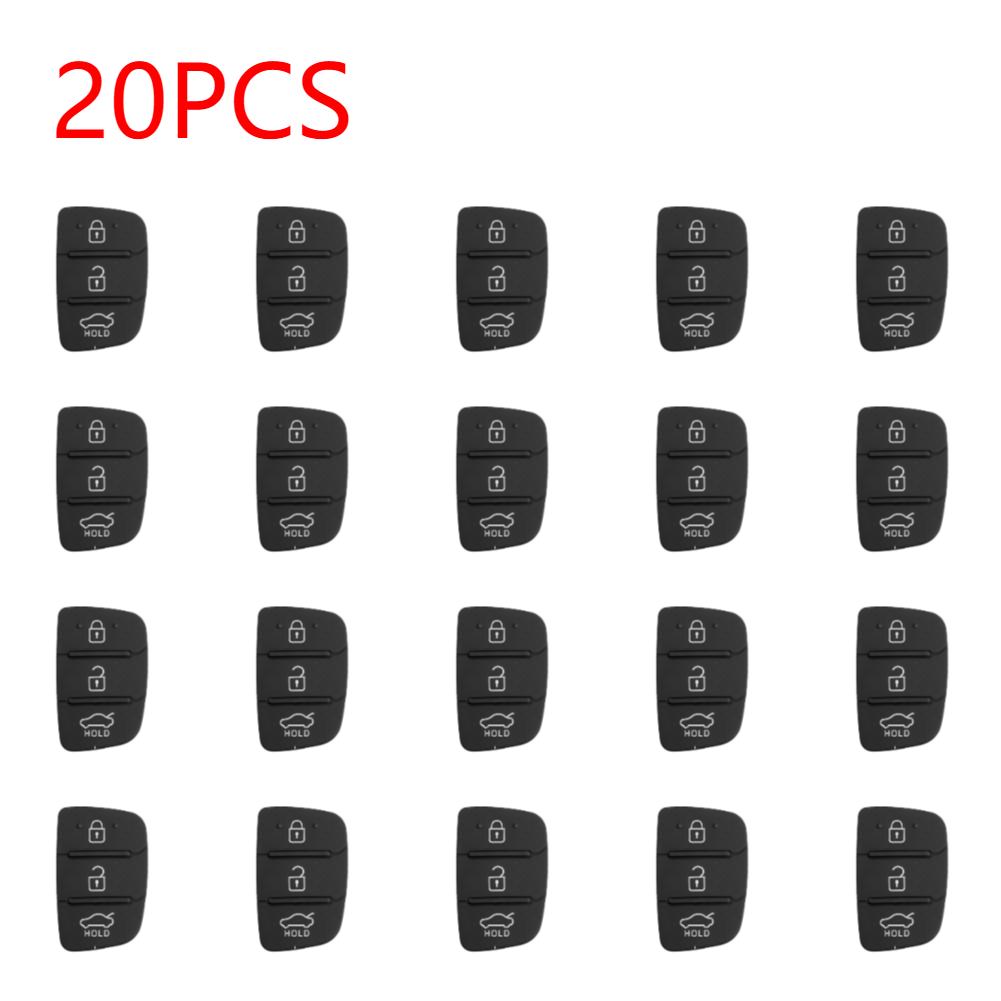 10-50PCS Key Button Soft Silicone Pad 3 Button For Hyundai I30/I35/Ix20 Solaris Verna For Kia Rio K2/K5 Sportage Key Case Cover