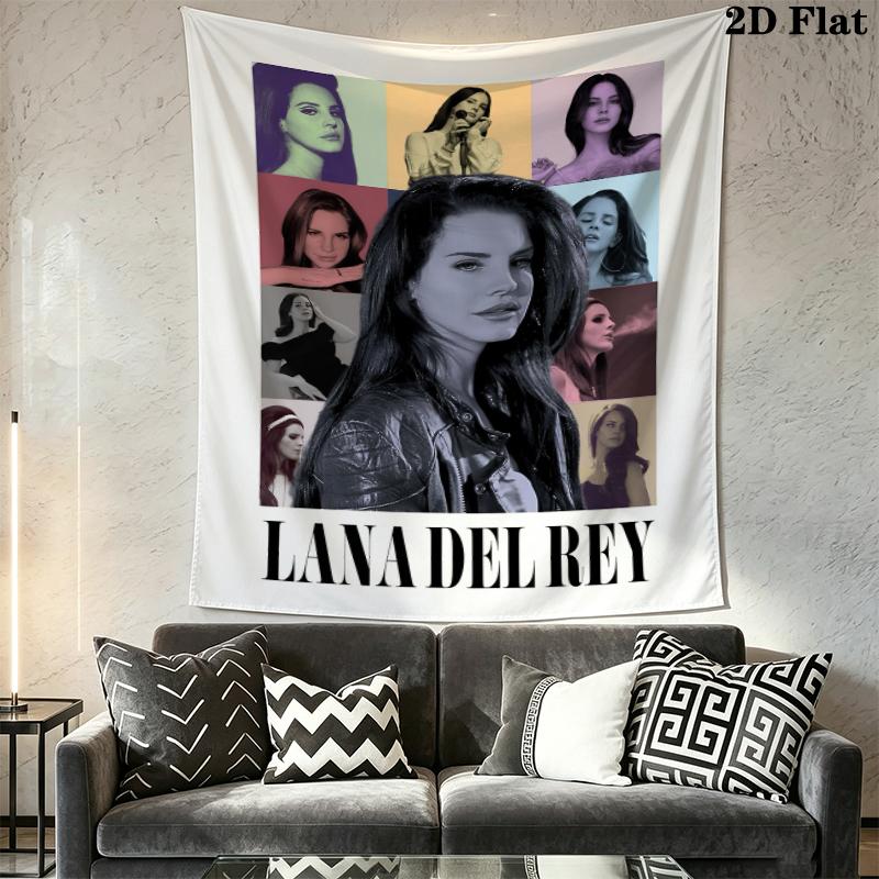 Lana Del Rey Wall Tapestry Aesthetic Wall Hanging Printed Fabric Blanket Decorative Tapestries for Bedroom Living Room Home Decor