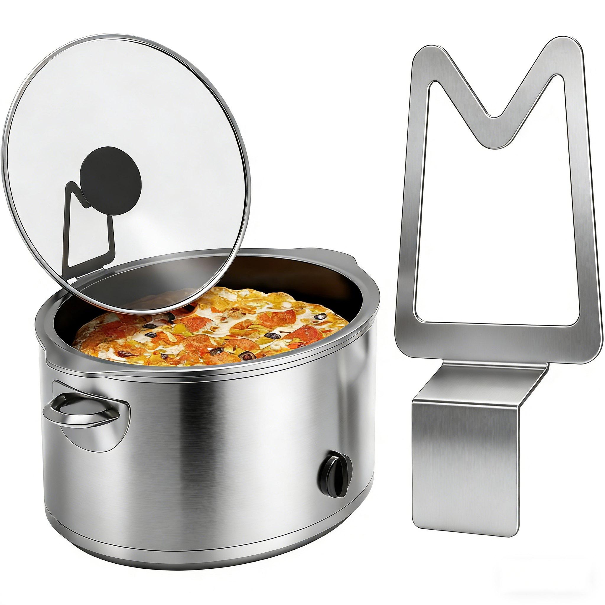 

Hands-free Stable anti-slip design Pot lid rack for slow-cooker pot lid rack Lid Pocket Slow Cooker Lid Holder Accessories